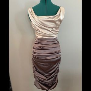 Le Chateau Satin Dress w/ Matching Wrap (size: S)